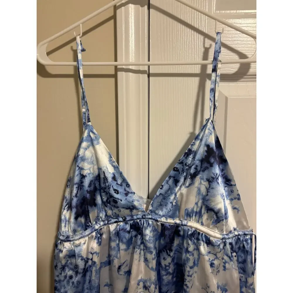 Beach Riot bathing suit cover dress blue and white sz L